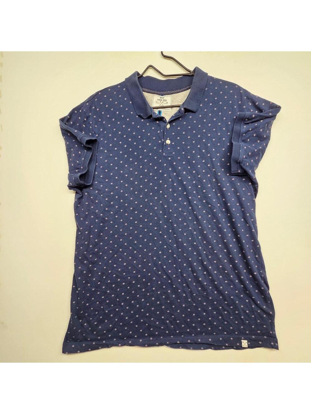 Men's Blue and Navy Polo-shirt